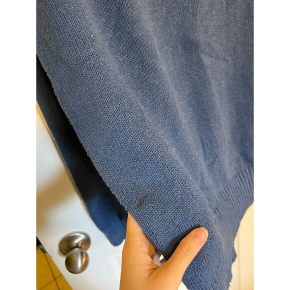 Polo Ralph Lauren Blue 1/4 zip pullover sweater mens XL 100% cotton knit - Picture 6 of 9